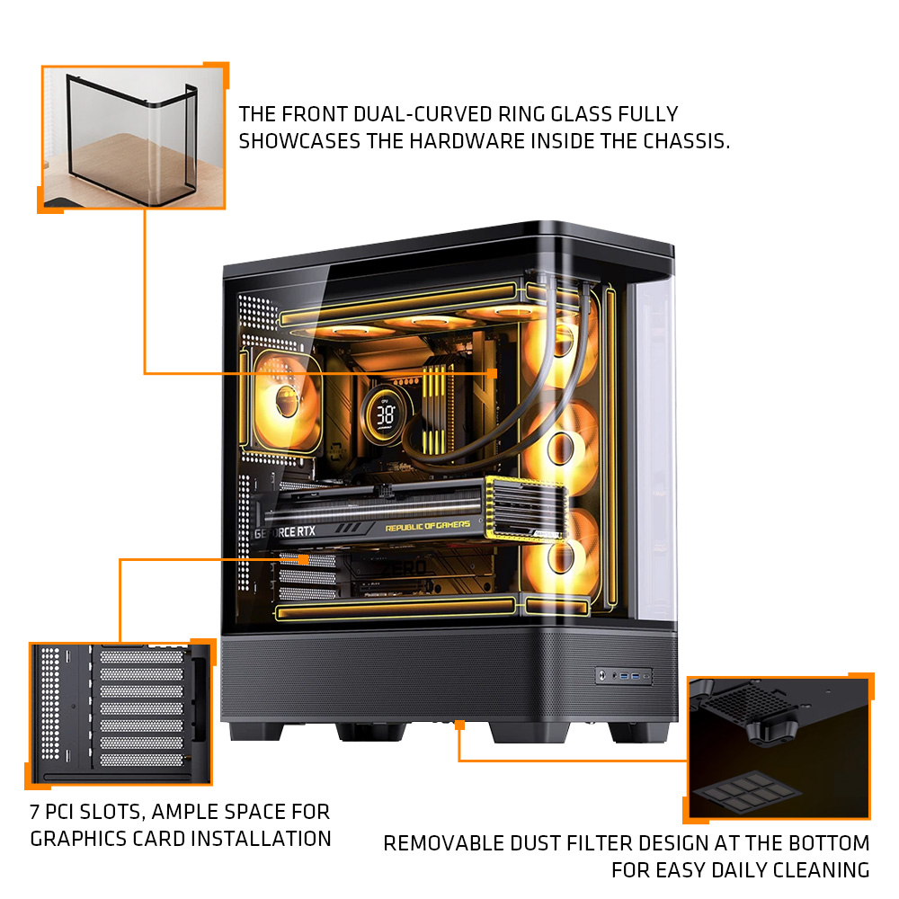 علبة كمبيوتر JONSBO TK-5 بيضاء - مراجعة Pc Gaming Jonsbo وسعره