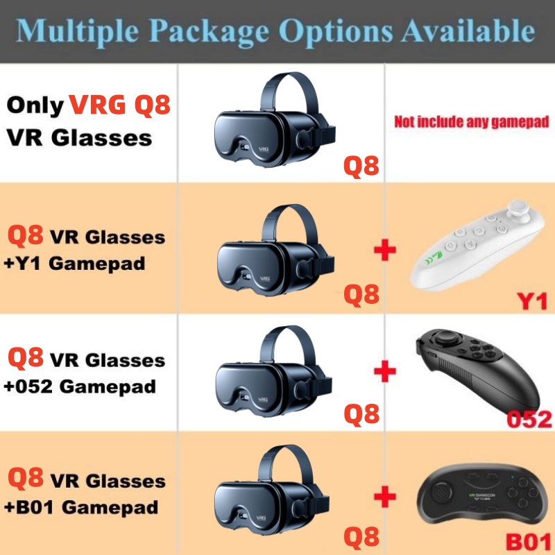 الأصلي VRG Q8 VR الواقع الافتر - مراجعة Vr Headset Pc وسعره