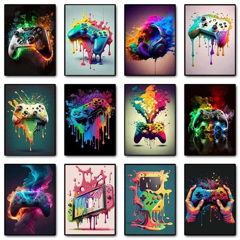 لوحة فنية جدارية ملونة بتصميم  - مراجعة Gaming Controller وسعره
