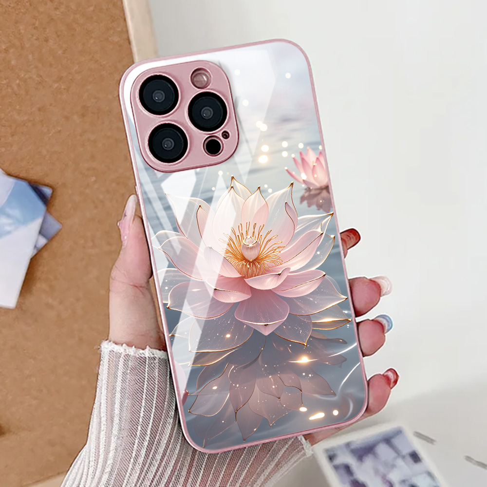 لوتس زهرة جراب هاتف آيفون 16 ب - مراجعة Pc Case Tempered Glass وسعره